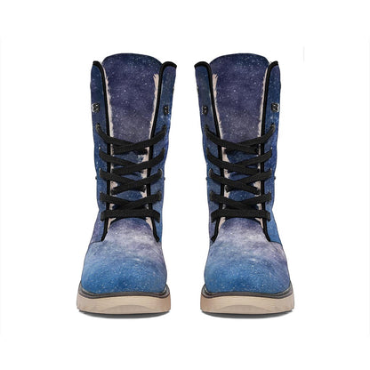 Dark Nebula Universe Galaxy Space Print Winter Boots