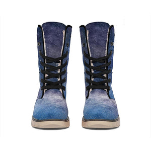 Dark Nebula Universe Galaxy Space Print Winter Boots