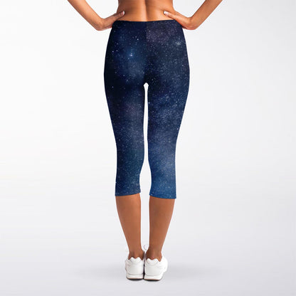 Dark Nebula Universe Galaxy Space Print Women's Capri Leggings