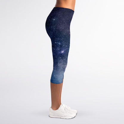 Dark Nebula Universe Galaxy Space Print Women's Capri Leggings