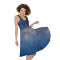 Dark Nebula Universe Galaxy Space Print Sleeveless Knee Length Dress