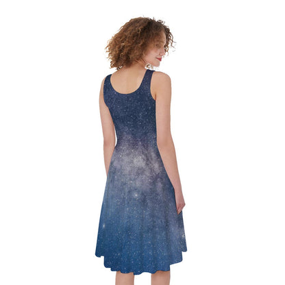 Dark Nebula Universe Galaxy Space Print Women's Sleeveless Dress