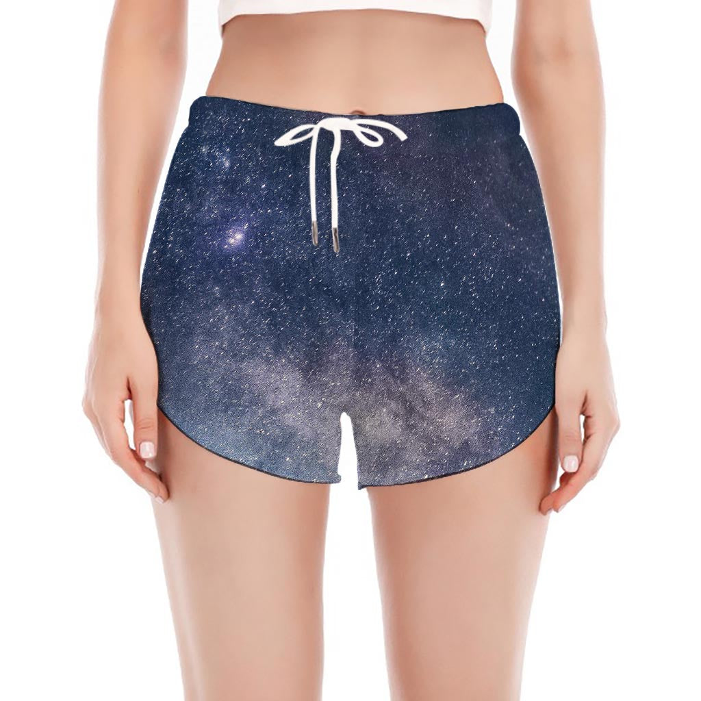 Dark Nebula Universe Galaxy Space Print Women's Split Running Shorts
