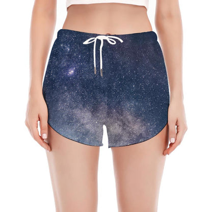 Dark Nebula Universe Galaxy Space Print Women's Split Running Shorts