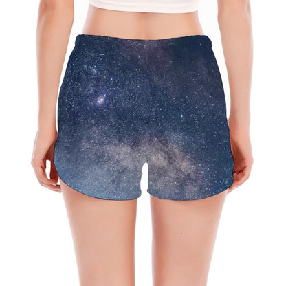 Dark Nebula Universe Galaxy Space Print Women's Split Running Shorts