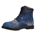Dark Nebula Universe Galaxy Space Print Padded Collar Lace Up Boots