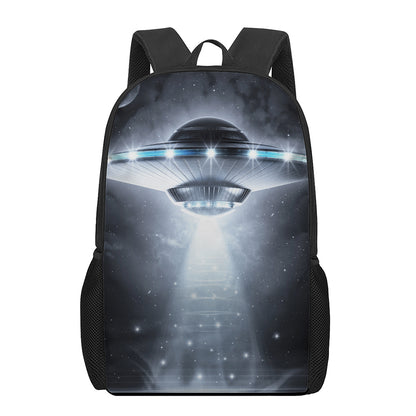 Dark Night UFO Print 17 Inch Backpack