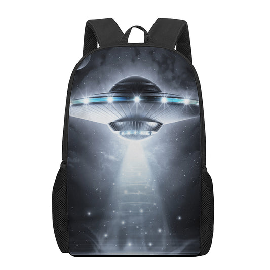 Dark Night UFO Print 17 Inch Backpack