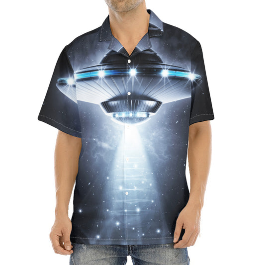 Dark Night UFO Print Aloha Shirt
