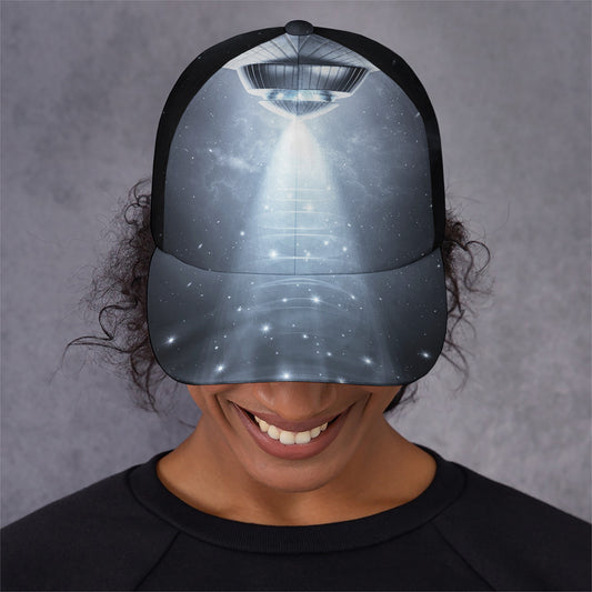 Dark Night UFO Print Baseball Cap