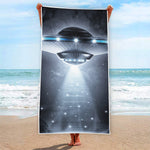 Dark Night UFO Print Beach Towel