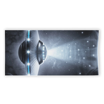 Dark Night UFO Print Beach Towel