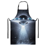 Dark Night UFO Print Bib Apron With Pocket