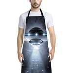 Dark Night UFO Print Bib Apron With Pocket
