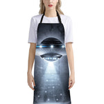 Dark Night UFO Print Bib Apron With Pocket
