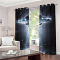 Dark Night UFO Print Dimout Grommet Curtains