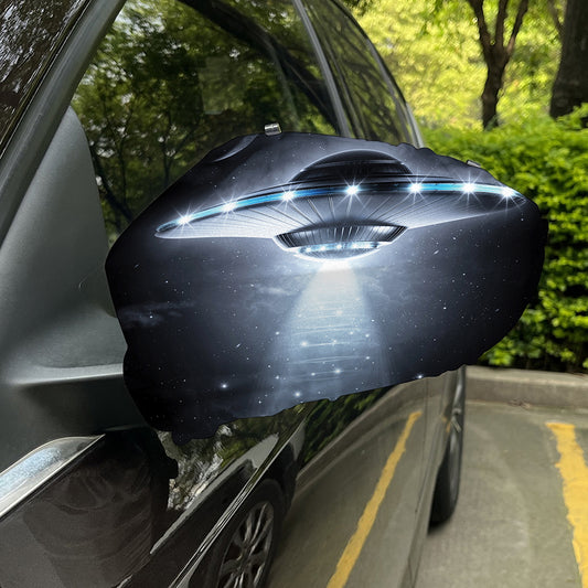 Dark Night UFO Print Car Side Mirror Covers