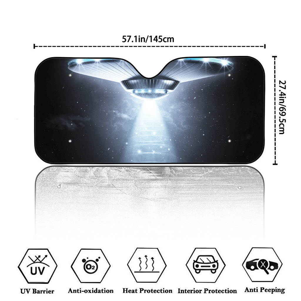 Dark Night UFO Print Car Windshield Sun Shade