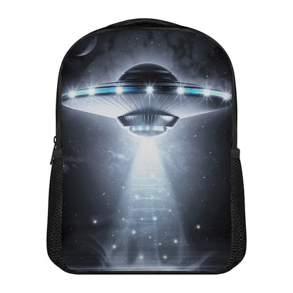 Dark Night UFO Print Casual Backpack