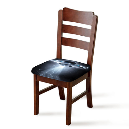Dark Night UFO Print Chair Cushion Cover