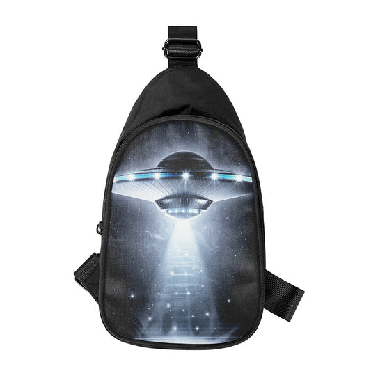 Dark Night UFO Print Chest Bag
