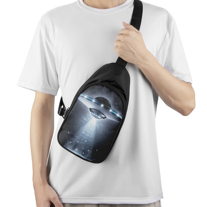Dark Night UFO Print Chest Bag