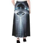 Dark Night UFO Print Chiffon Maxi Skirt