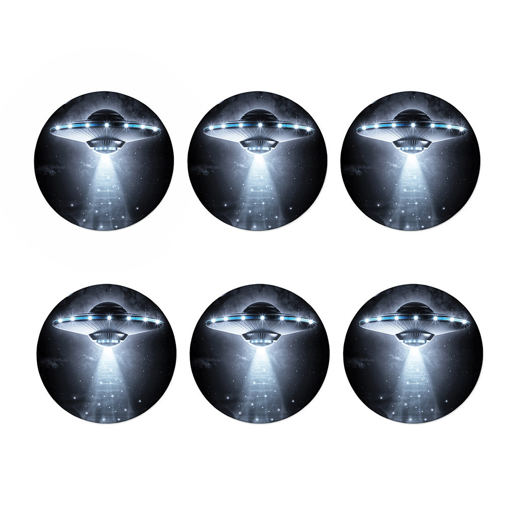 Dark Night UFO Print Coaster Set