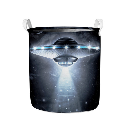 Dark Night UFO Print Collapsible Laundry Basket