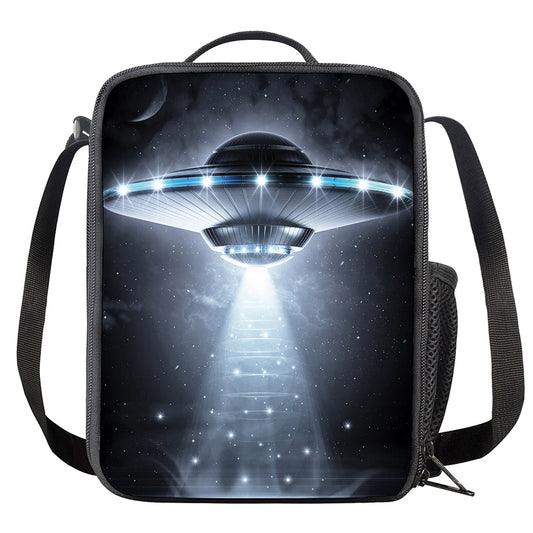 Dark Night UFO Print Crossbody Lunch Bag