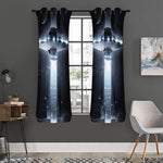 Dark Night UFO Print Curtain