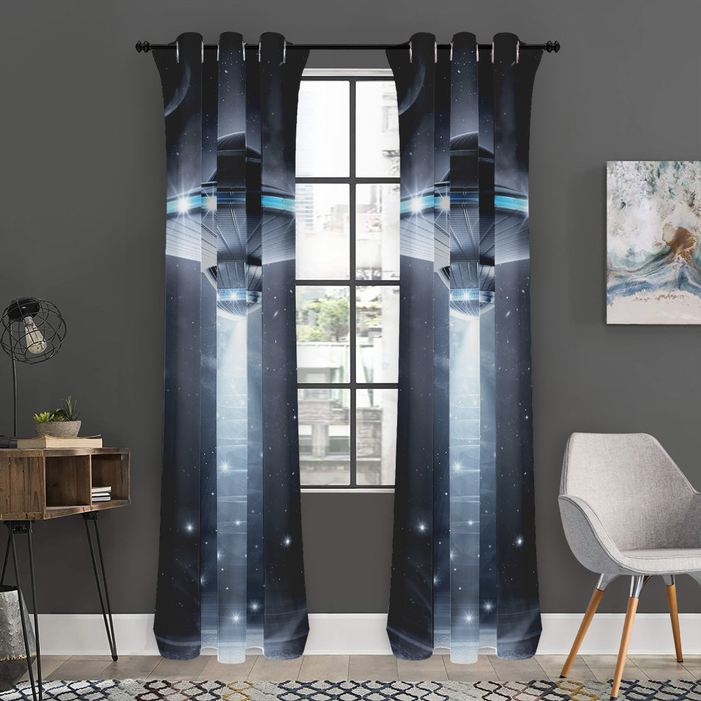 Dark Night UFO Print Curtain
