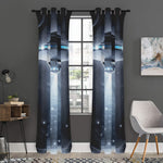 Dark Night UFO Print Curtain