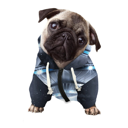 Dark Night UFO Print Dog Zip Up Hoodie