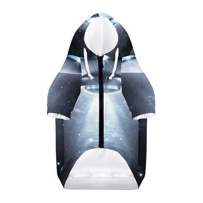 Dark Night UFO Print Dog Zip Up Hoodie