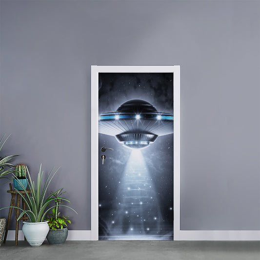 Dark Night UFO Print Door Sticker