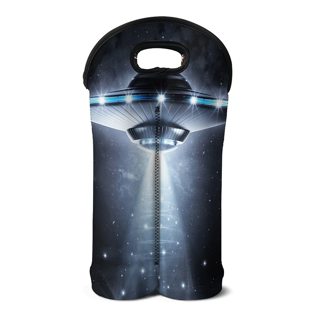 Dark Night UFO Print Double Neoprene Wine Tote