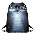 Dark Night UFO Print Drawstring Backpack