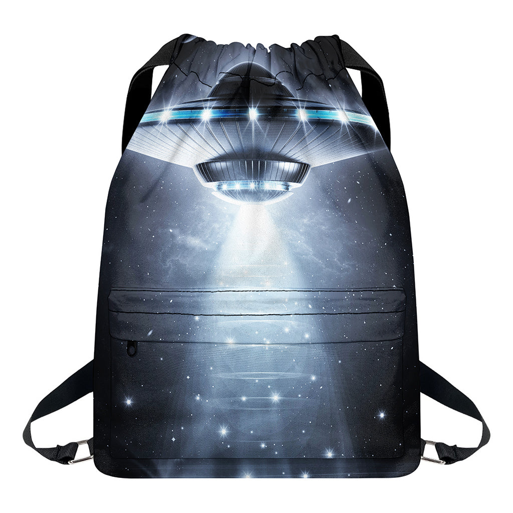 Dark Night UFO Print Drawstring Backpack