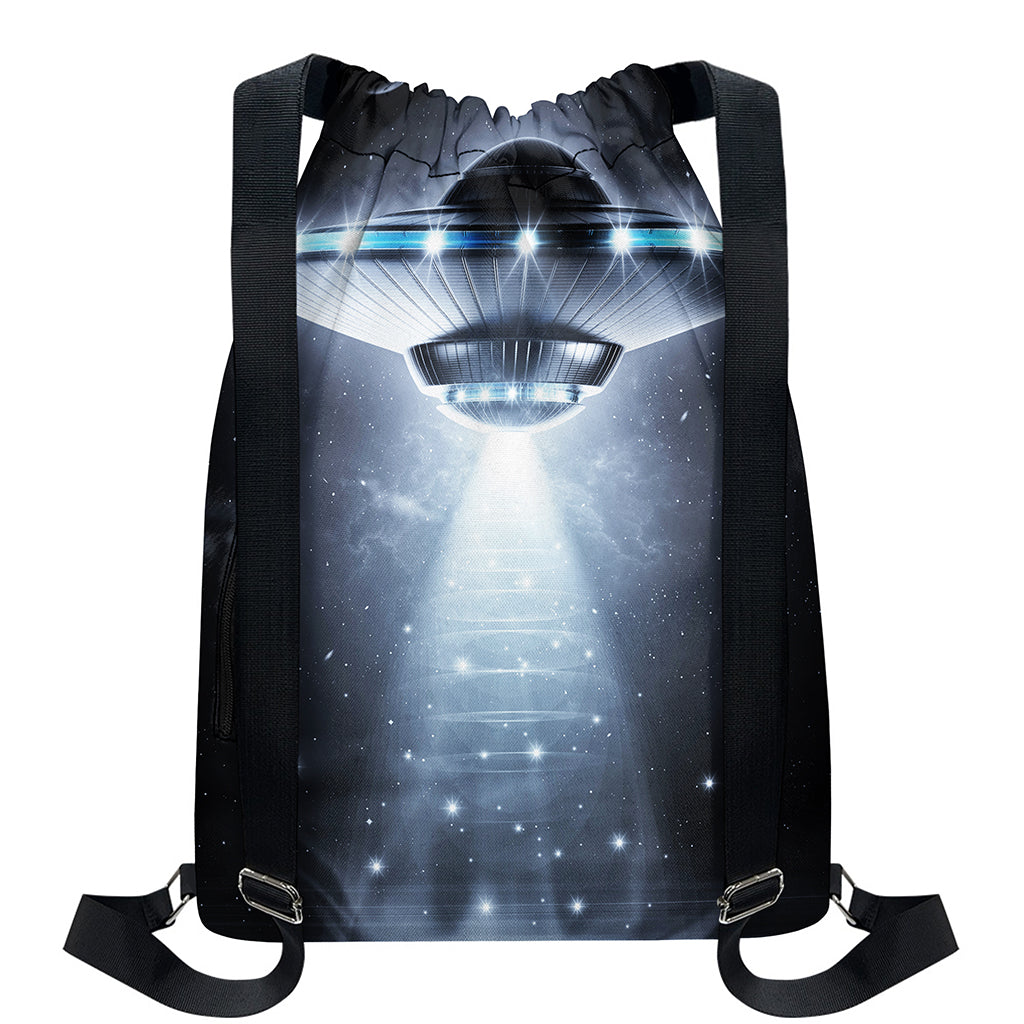 Dark Night UFO Print Drawstring Backpack