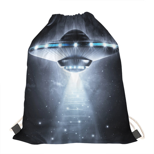 Dark Night UFO Print Drawstring Bag