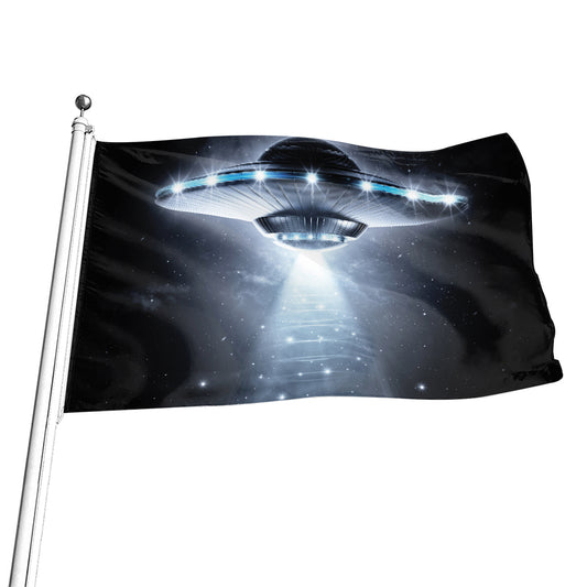 Dark Night UFO Print Flag
