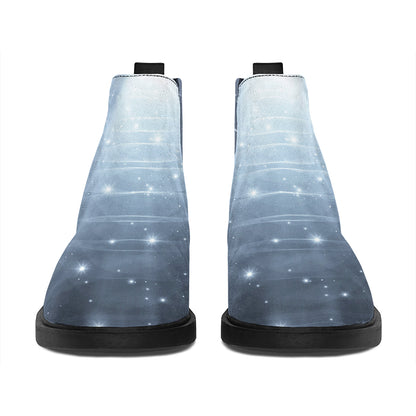 Dark Night UFO Print Flat Ankle Boots