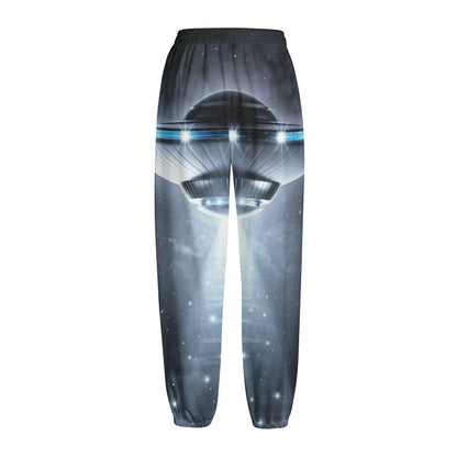Dark Night UFO Print Fleece Lined Knit Pants
