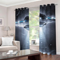 Dark Night UFO Print Grommet Curtains