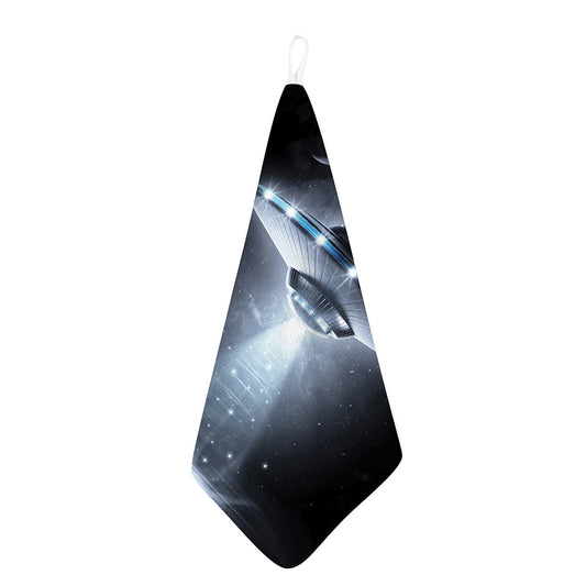 Dark Night UFO Print Hand Towel