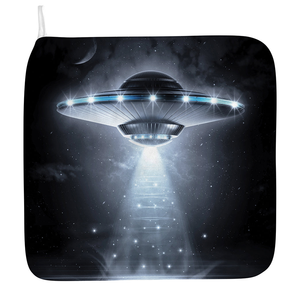 Dark Night UFO Print Hand Towel