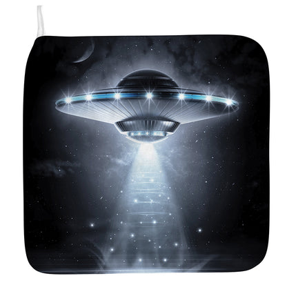 Dark Night UFO Print Hand Towel