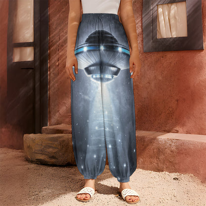 Dark Night UFO Print Harem Pants