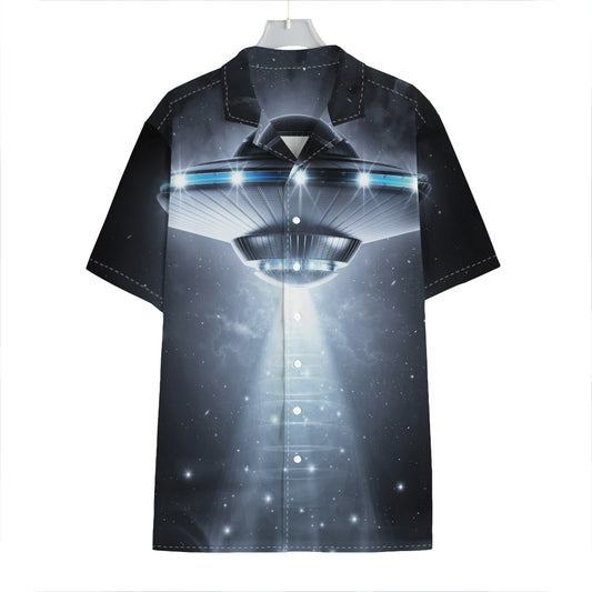 Dark Night UFO Print Hawaiian Shirt